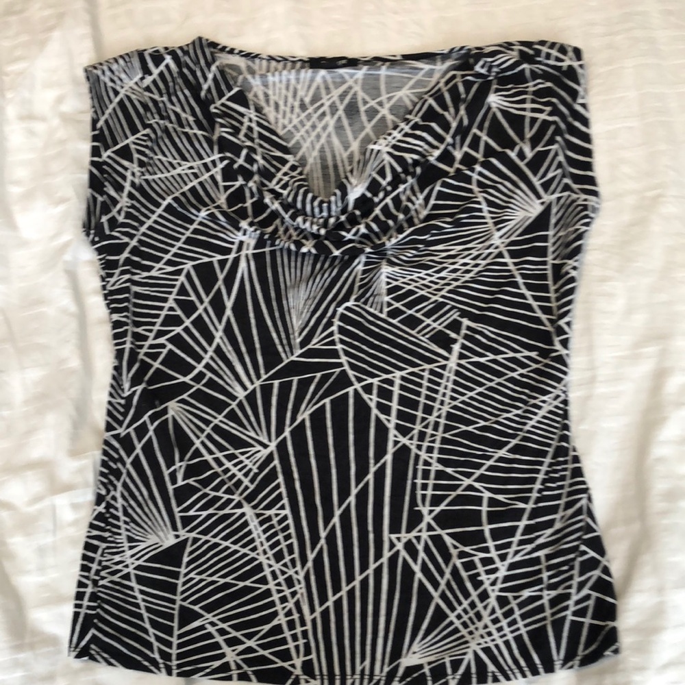 2 for $10 Cowl neck geometric jersey knit top